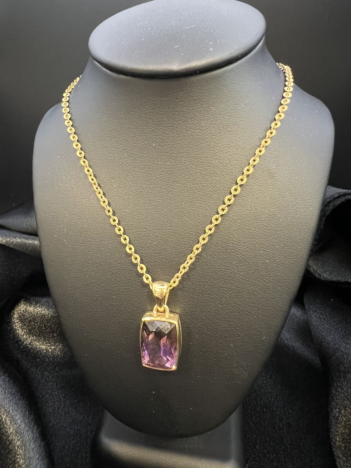 18K Yellow Gold Ametrine Pendant with 24&quot; Chain - RS5345
