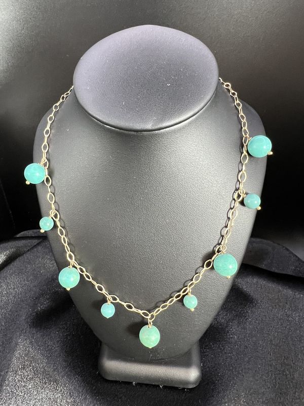 14K Zoe B Turquoise Necklace with 16" Chain - RS5355