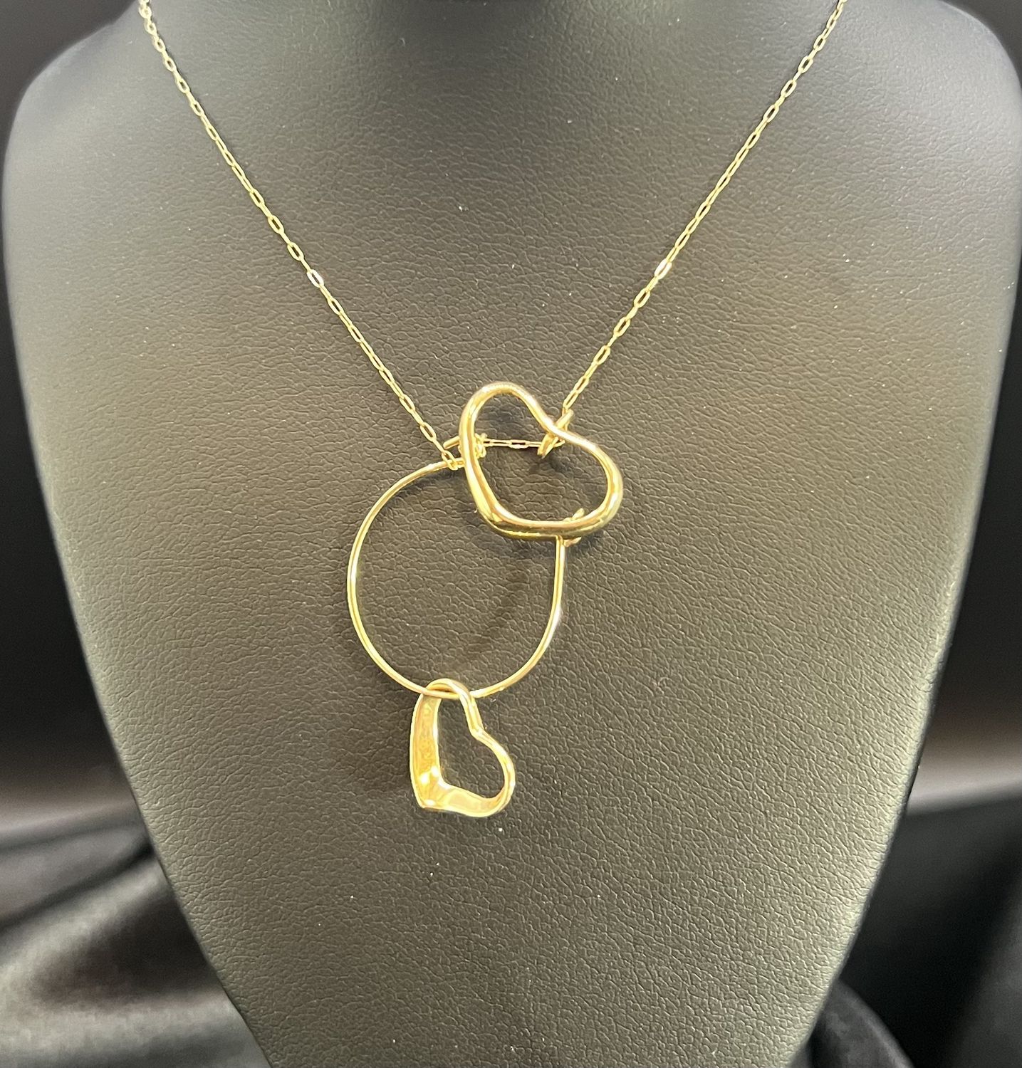 14K Open Heart Charm &amp; Holder with 16&quot; Chain - RS5358