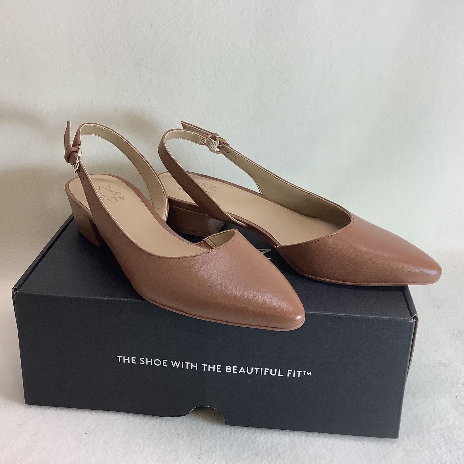 Naturalizer Banks Pointed Toe Flat, English Tea (Women's Size 7W) - CL2053