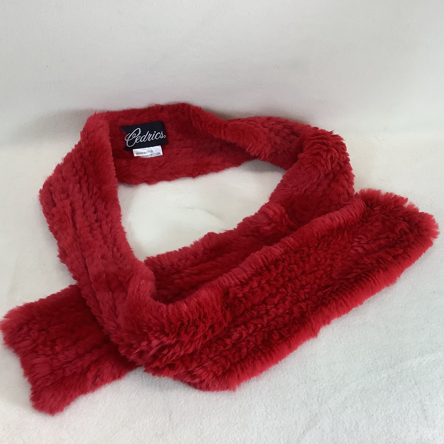 Cedrics Red Rabbit Fur Scarf - RS5368