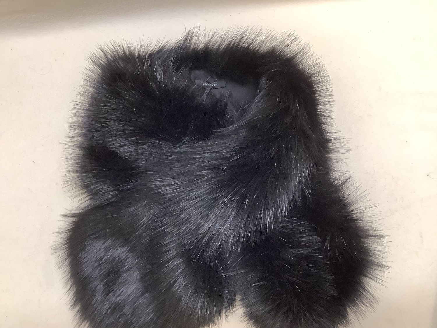 Halogen Faux Fur Pull Through Scarf, Black - RS5369