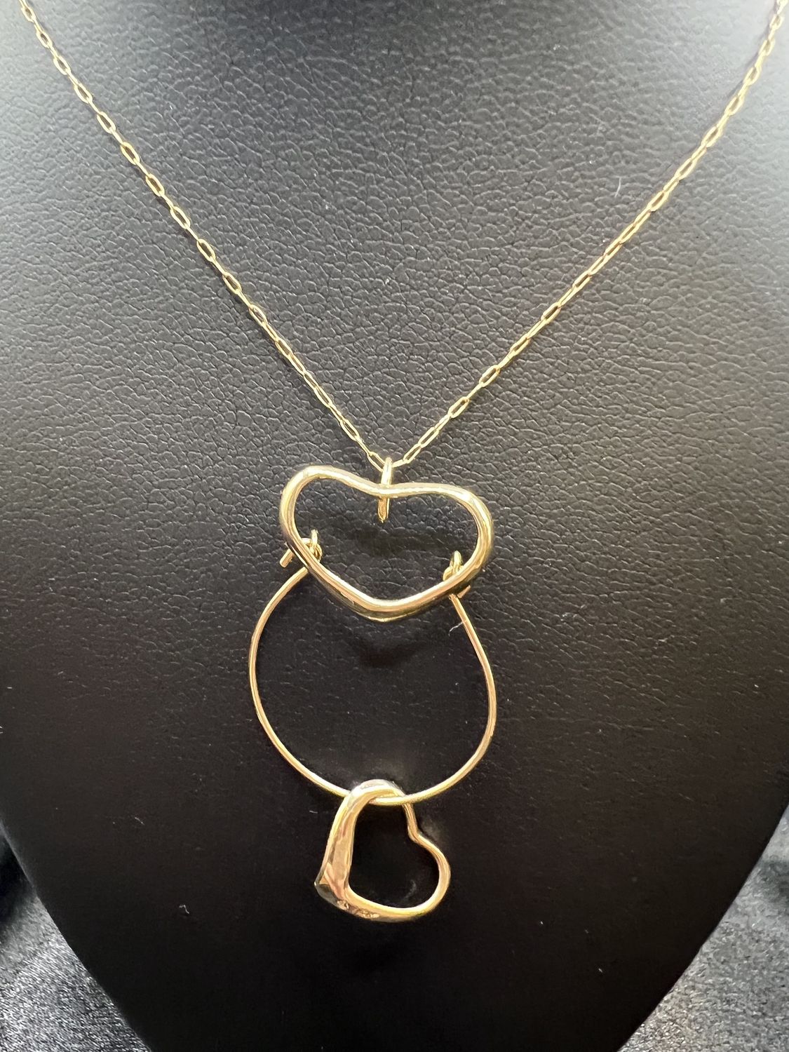 14K Open Heart Charm &amp; Holder with 16" Chain - RS5358