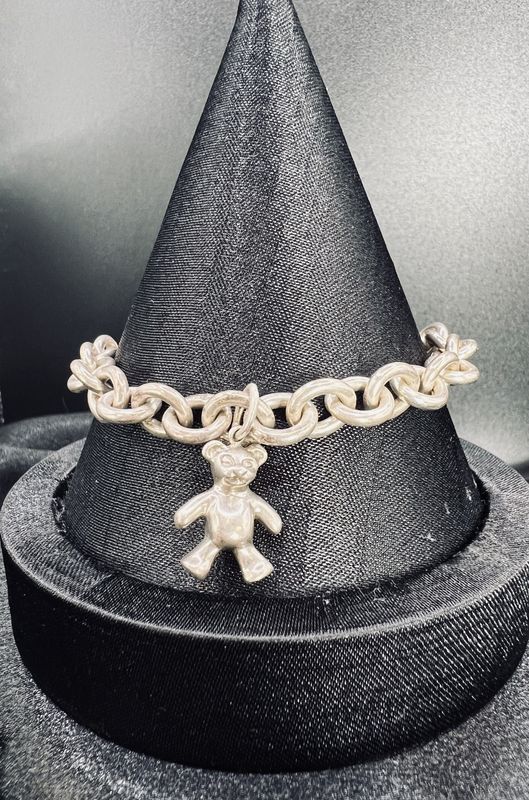 Tiffany &amp; Co. Sterling Bear Charm Bracelet, 7" - RS5381