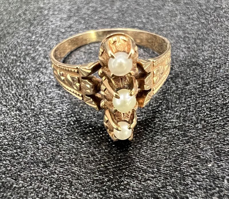 14K Victorian Pearl Ring, Size 6 - RS5386