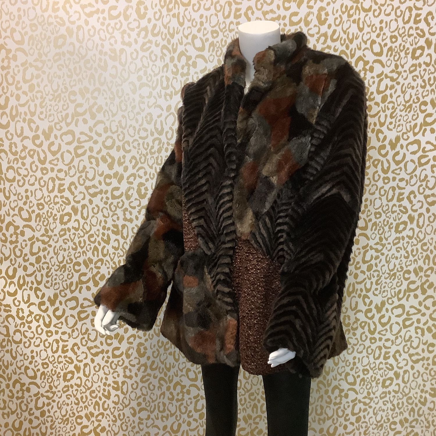 Wraps Canvasback Multi Pattern Faux Fur Jacket (Women&#39;s Size XL) - CL2056