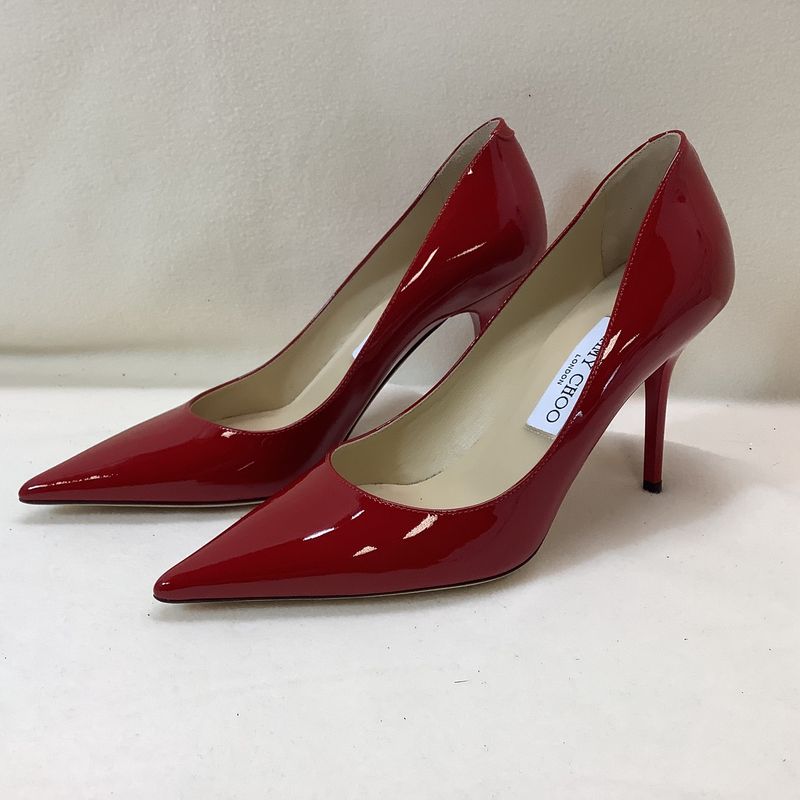 Jimmy Choo Romy 100 Pump in Cherry Red Gloss Patent Leather (Women's Size EUR 37/US 6.5) - CL2060