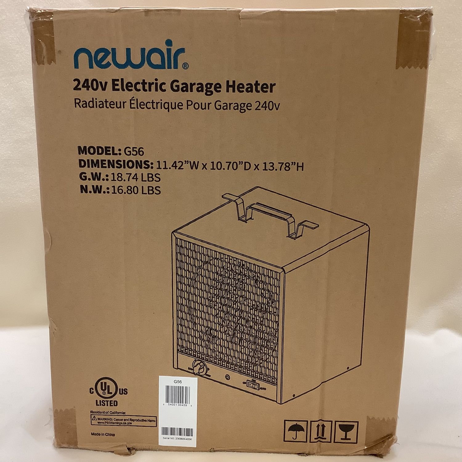 NewAir G56 Portable 240v Electric Garage Heater - RS5407