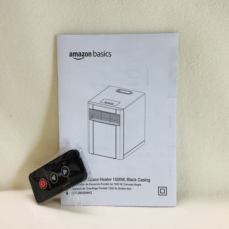 Amazon Basics Portable Space Heater, 1500W w/Remote Control (B07JW45HH3) - RS5409