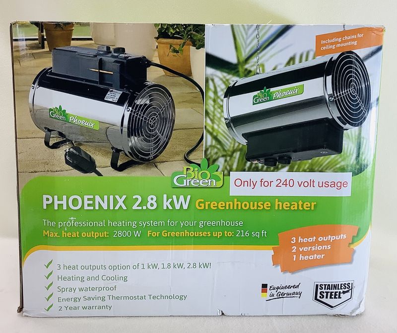 BioGreen Phoenix 2.8 kW Greenhouse Heater - RS5411