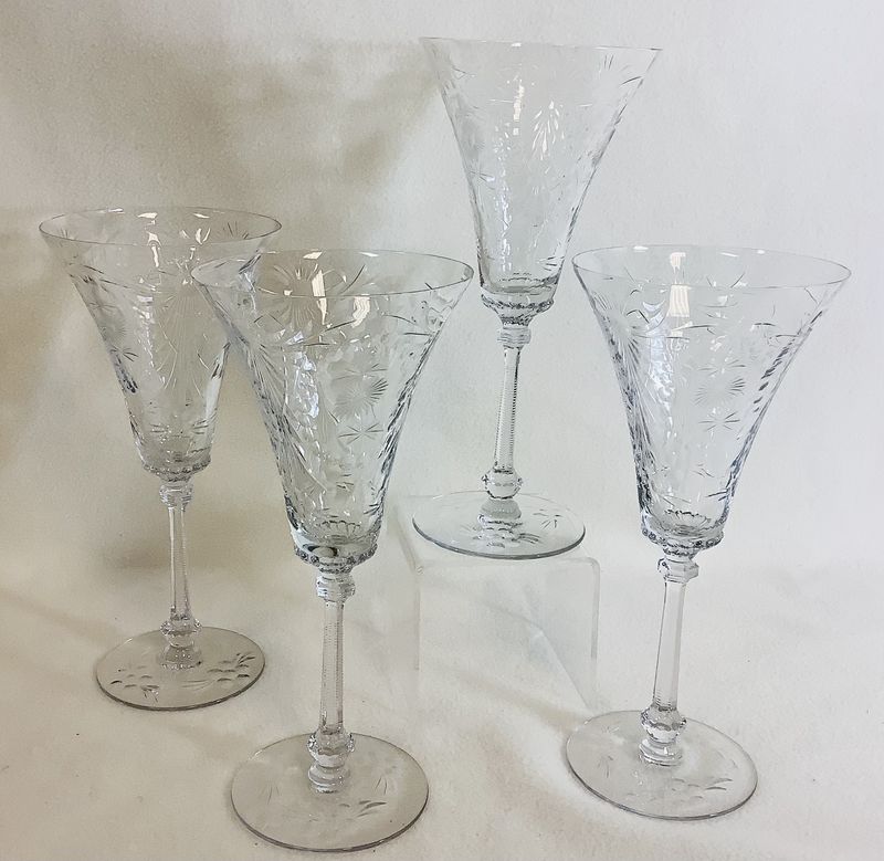 Antique Heisey Chateau Water Goblets (Set of 4) - RS5416
