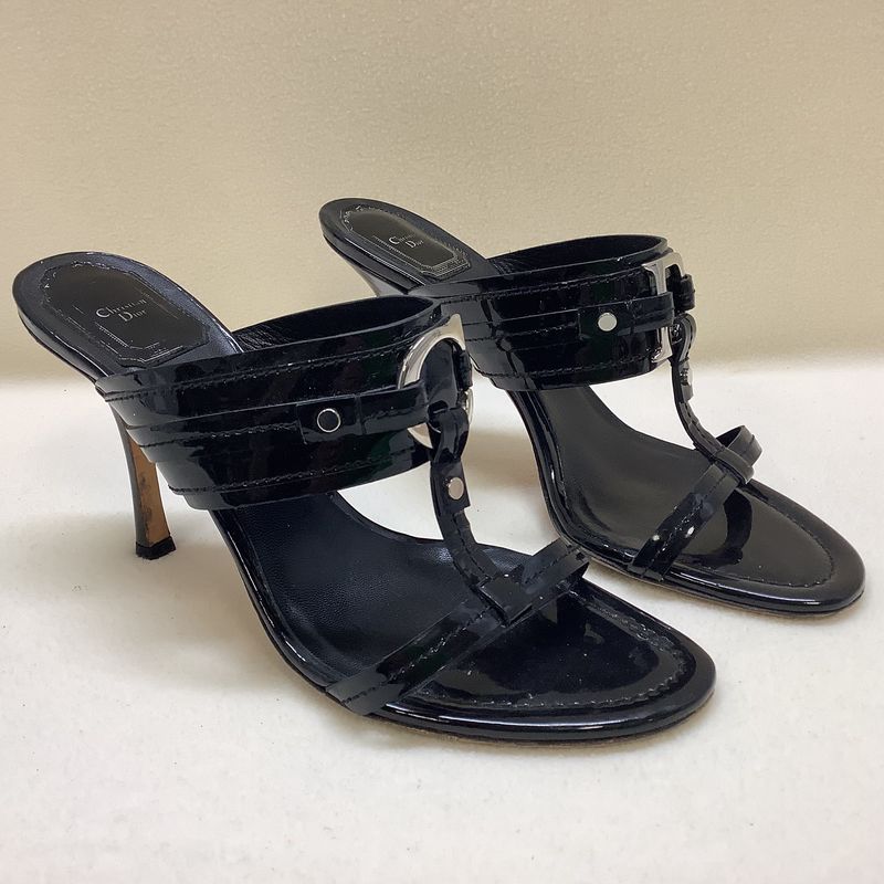 Vintage Christian Dior Black Sandals Heels (Women's Size EUR 39/US 9 to 9.5) - CL2069