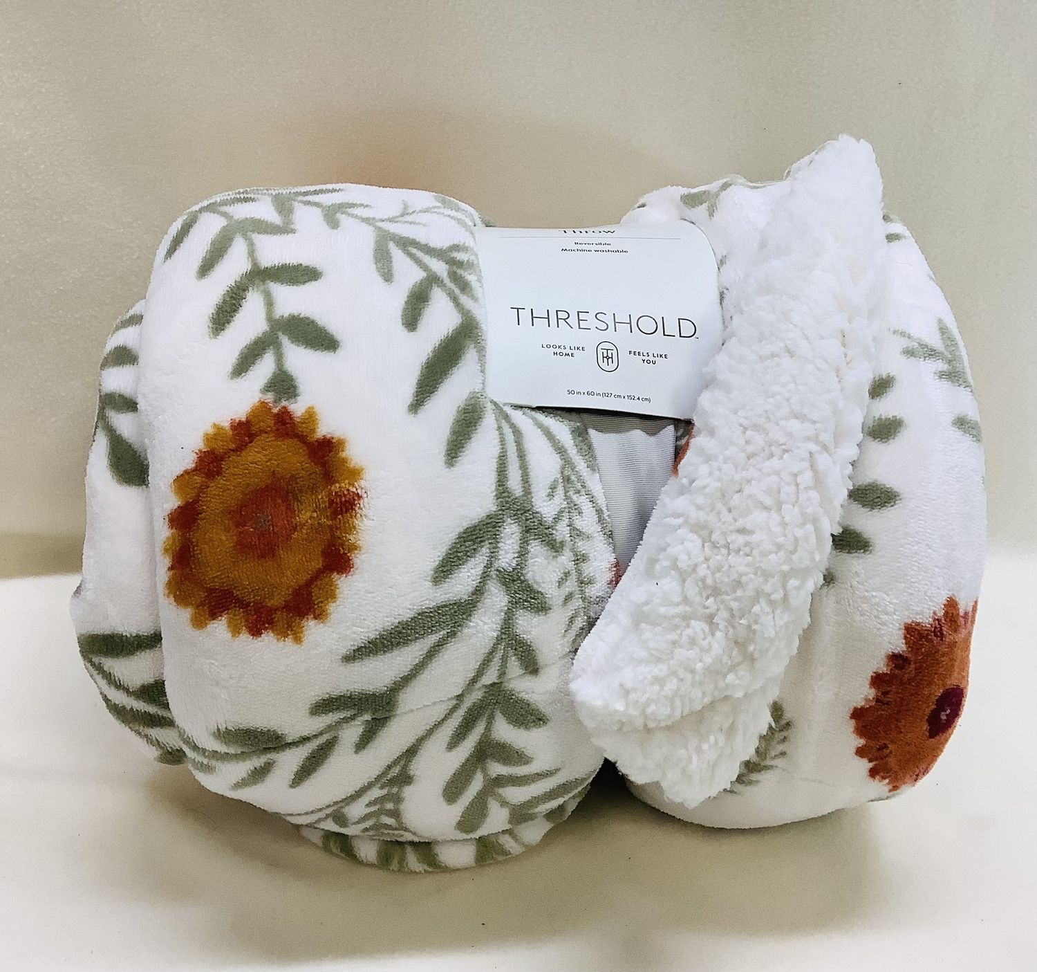 Threshold Reversible Plush Throw Blanket, 50" x 60" - RS5434