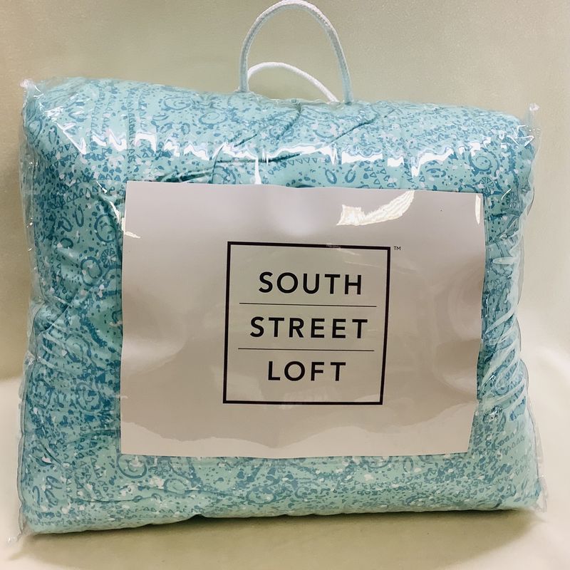 South Street Loft Full/Queen Comforter &amp; Two Pillow Shams, Aqua - RS5435