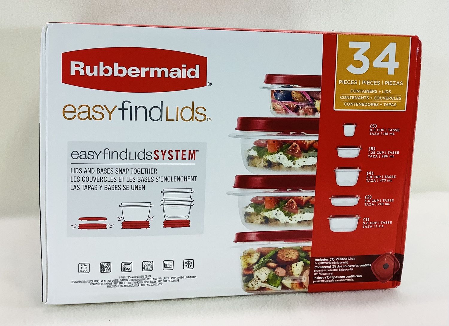 Rubbermaid EasyFindLids 34-PC Food Storage Set - RS5454