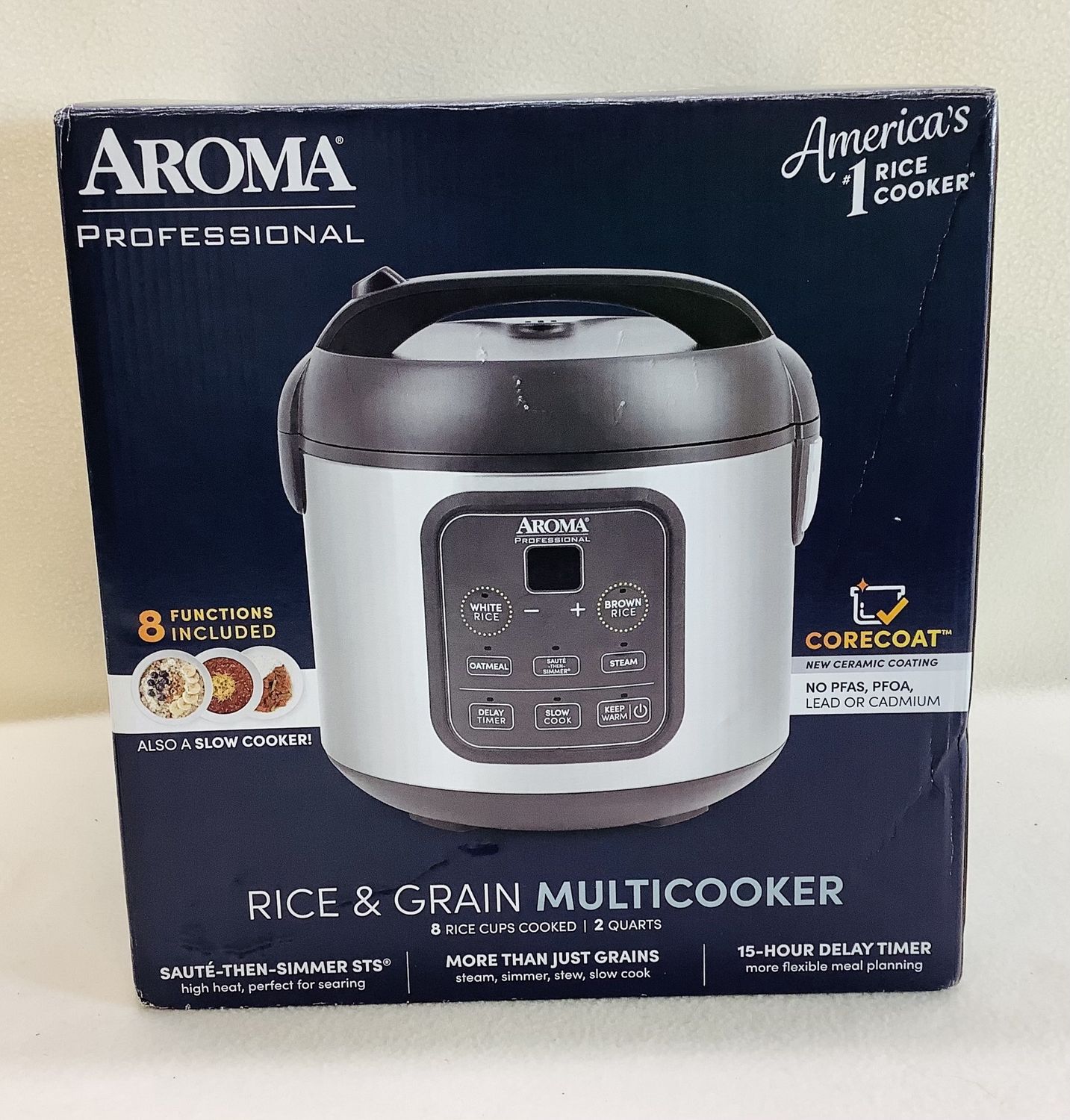 AROMA® Professional 8 Cup/2 QT Digital Rice &amp; Grain Multicooker (ARC-994SG) - RS5468
