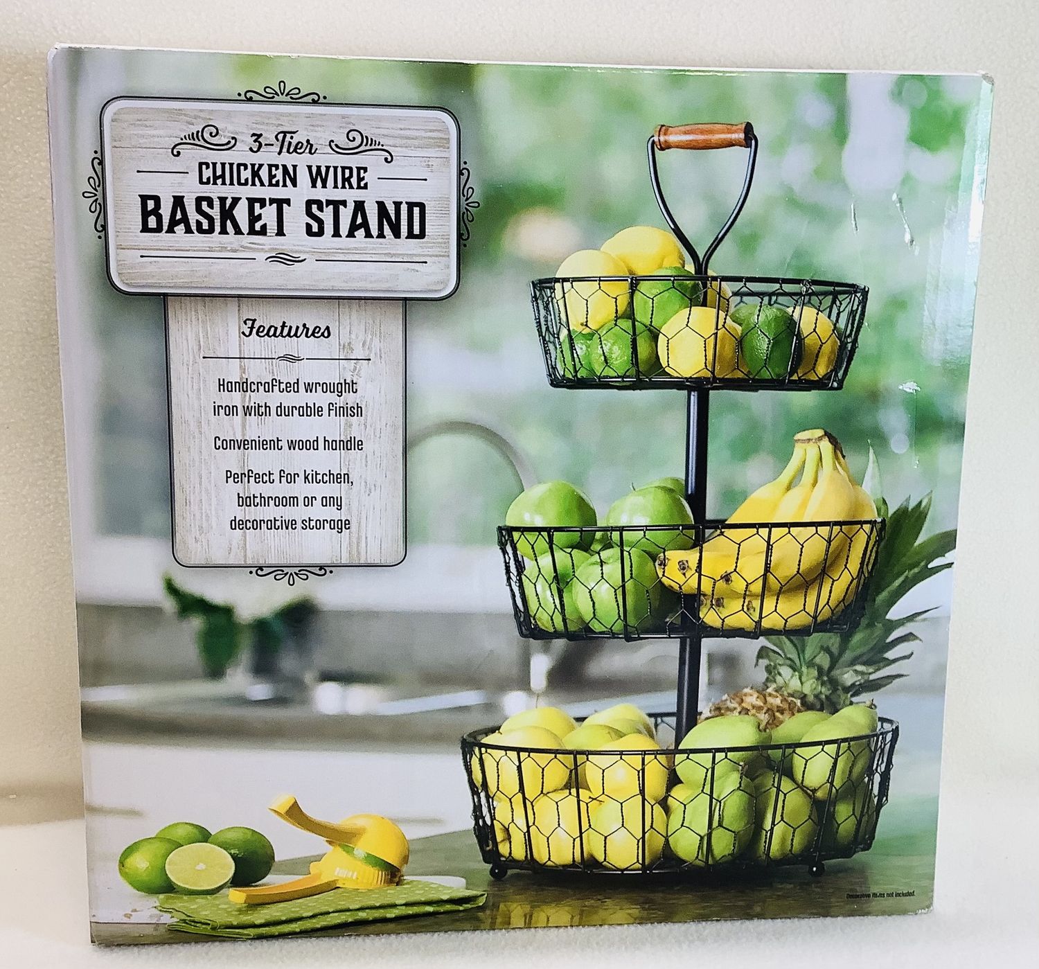 3-Tier Chicken Wire Basket Stand - RS5482