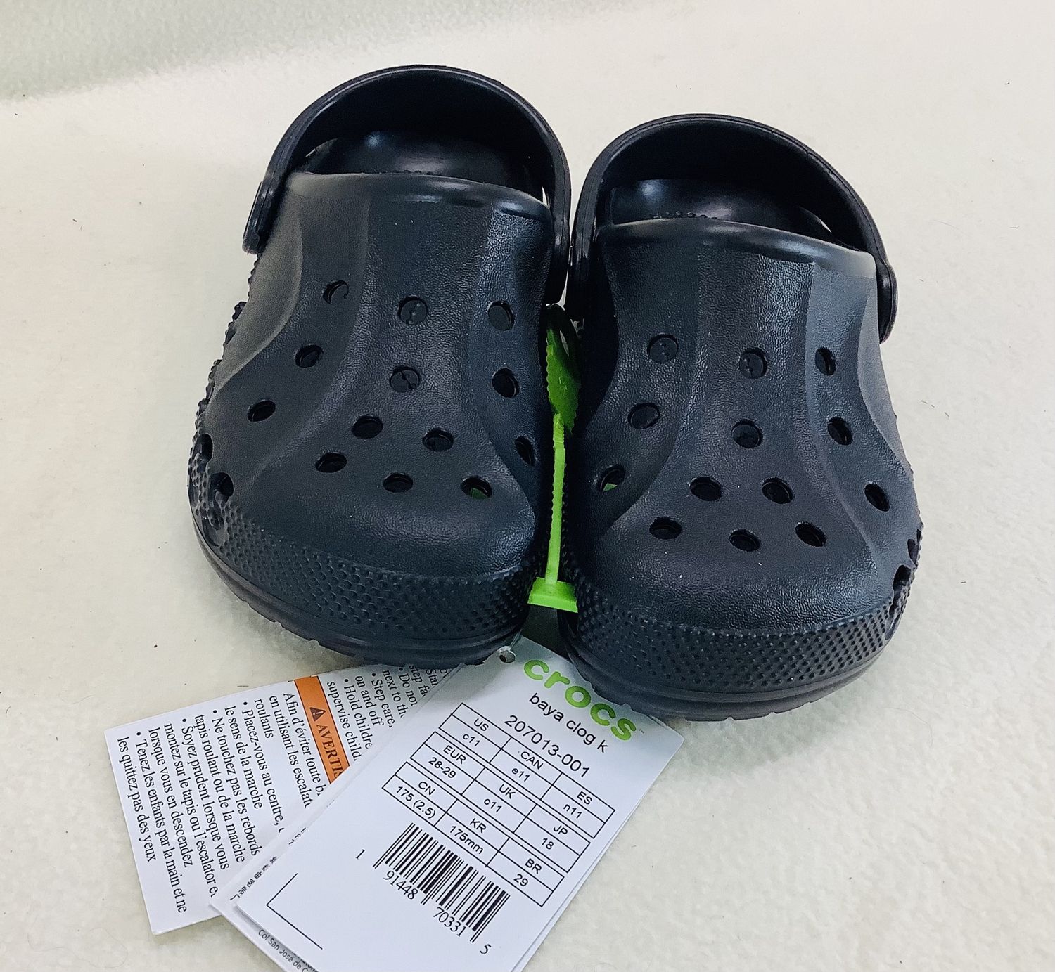Crocs Baya Clog, Black (Children's Size C11) - CL2075