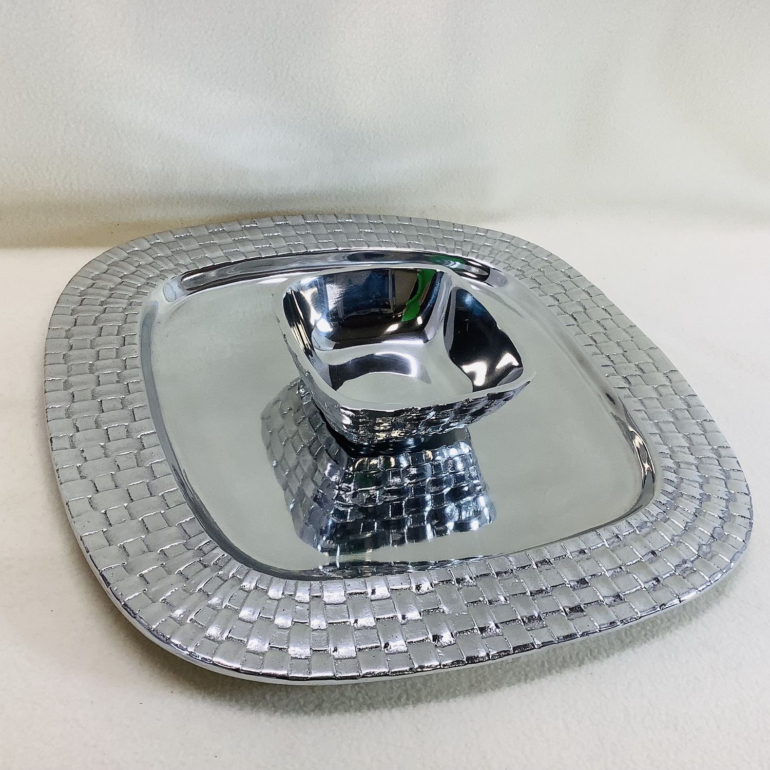 Towle Vineyard Collection Basketweave 15" Chip &amp; Dip Set - RS5491