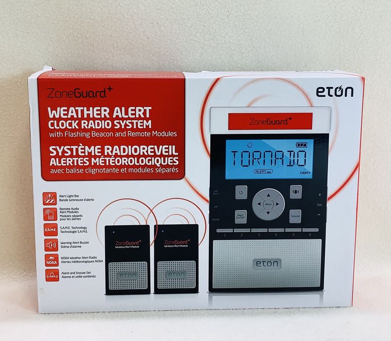 Eton ZoneGuard Weather Alert Clock Radio System, Model NZG200B - RS5501