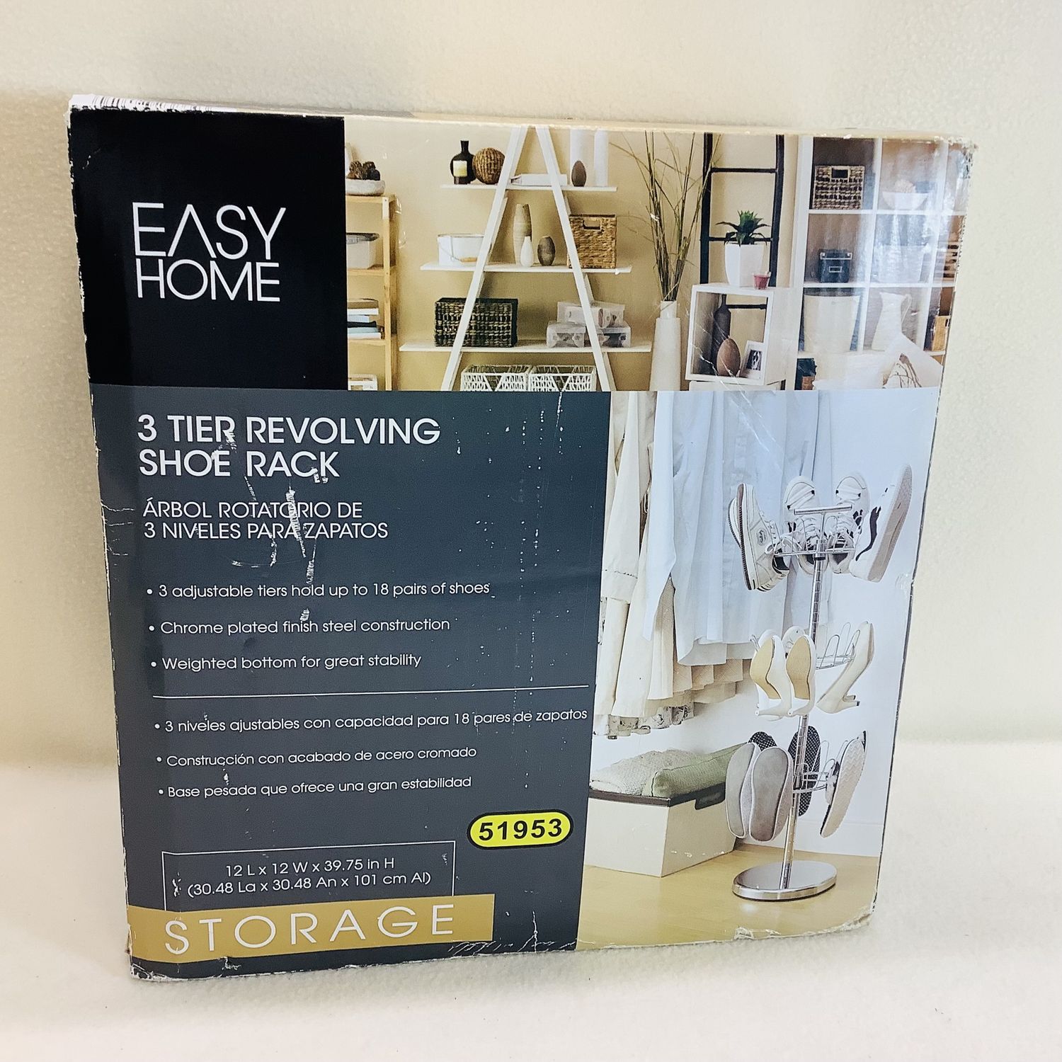 Easy Home 3 Tier Revolving Shoe Rack - RS5509