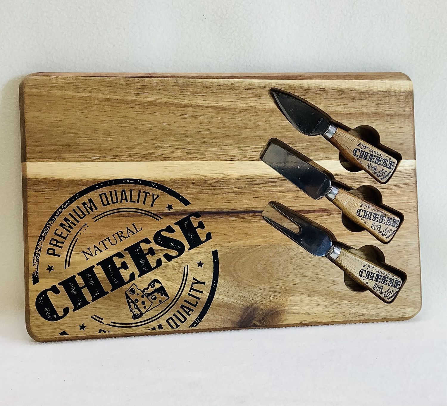 Brandani Inox Premium Quality Natural Cheese Board and Knife Set - RS5515