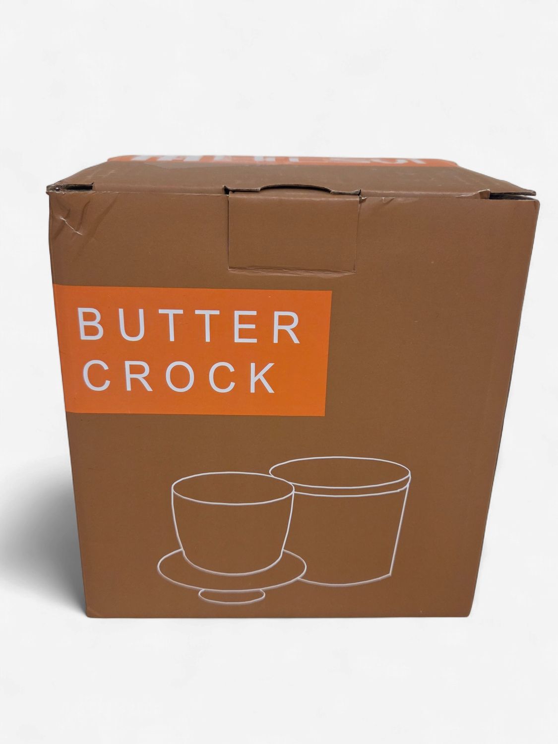 Butter Crock, White Ceramic - RS5554