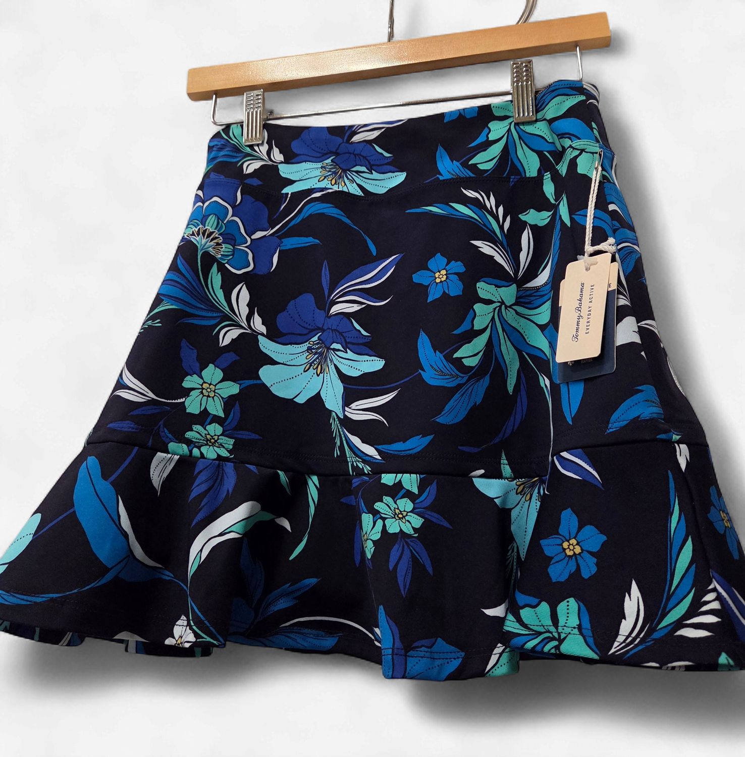 Tommy Bahama Everyday Active Pull On Skort, Blue Floral (Women's Size S) - CL2090