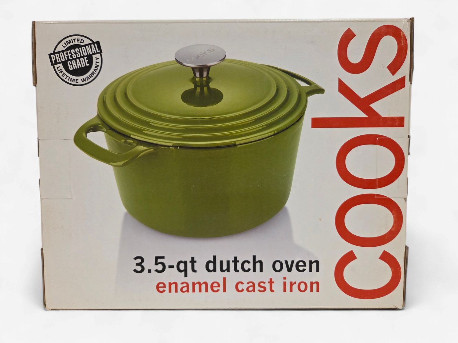 Cooks 3.5 QT Enamel Cast Iron Dutch Oven w/Lid, Green - RS5575
