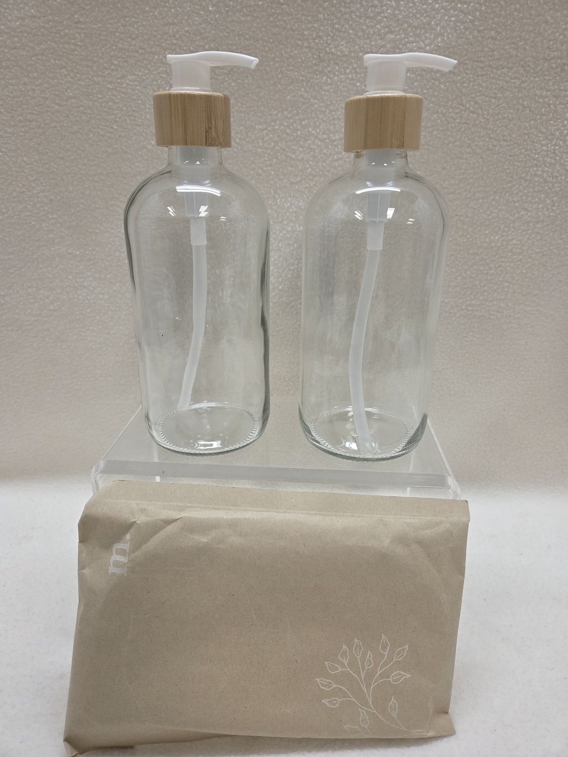 MaisoNovo Clear Glass Soap/Liquid Dispensers (Set of 2) - RS5603