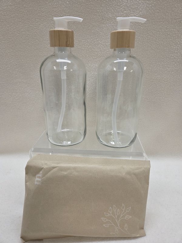 MaisoNovo Clear Glass Soap/Liquid Dispensers (Set of 2) - RS5603