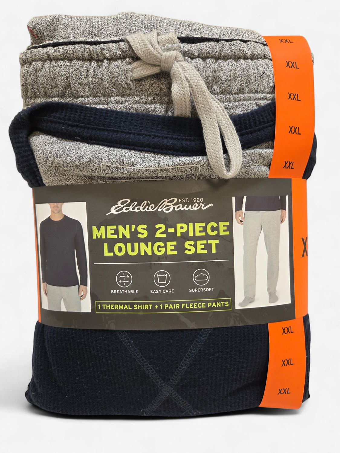Eddie Bauer 2-PC Lounge Set, Navy/Gray (Men's Size XXL) - CL2092