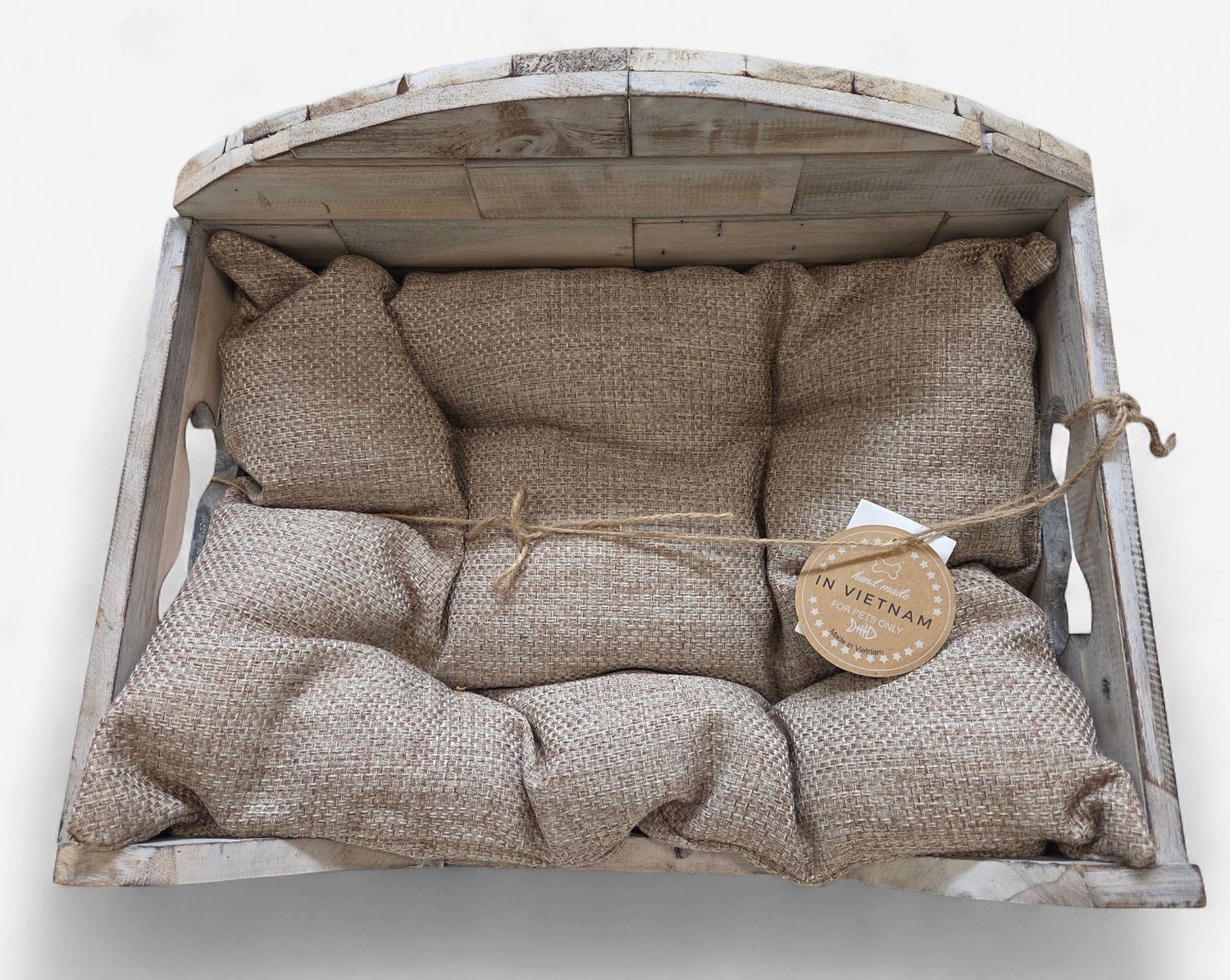 Distressed Wood Pet Bed w/Pillow - RS5624