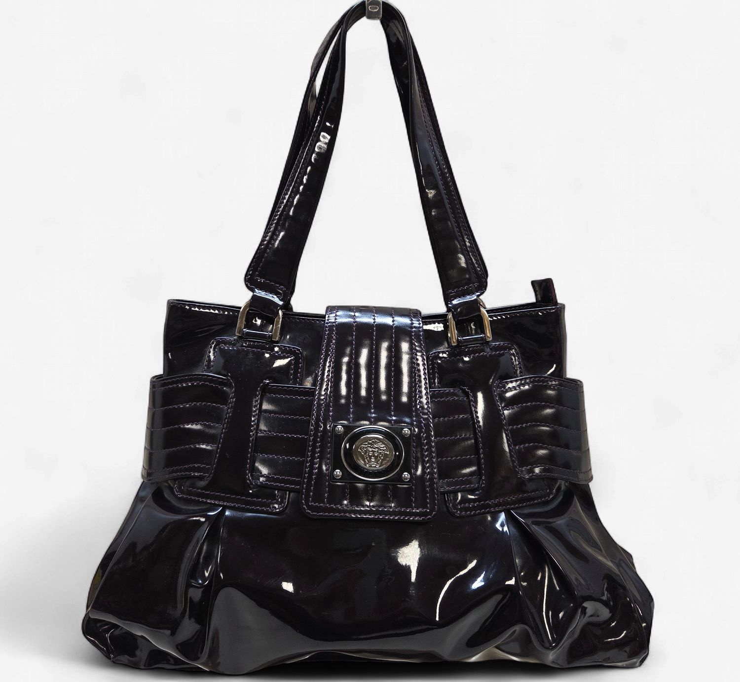 Versace Patent Leather Bag, Deep Purple - RS5630