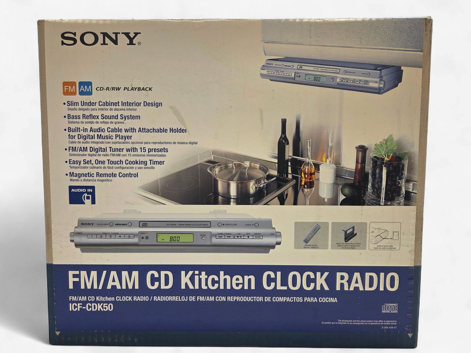 Sony ICF-CDK50 FM/AM CD Kitchen Clock Radio - RS5634