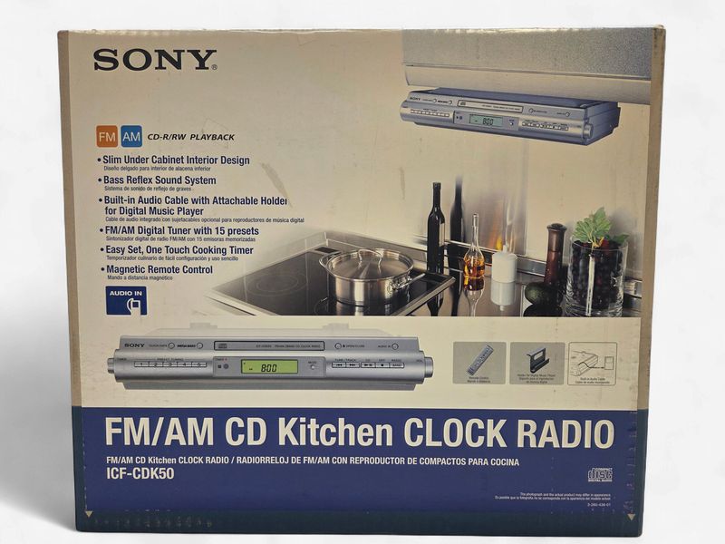 Sony ICF-CDK50 FM/AM CD Kitchen Clock Radio - RS5634