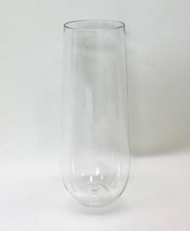 Munfix Stemless Clear Plastic 9 oz. Champagne/Toasting Flutes, 38-Pack - RS5668