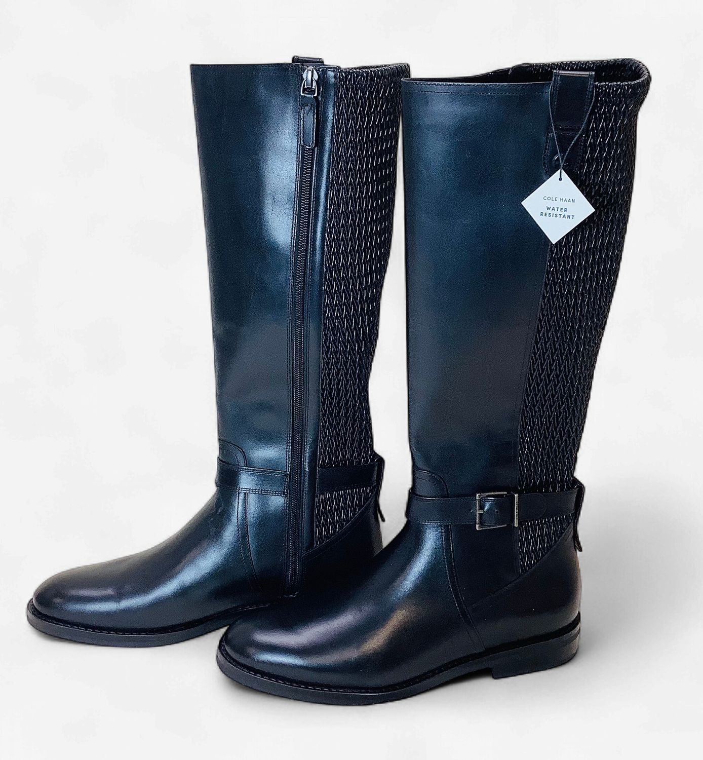 Cole Haan Leather Clive Stretch Boot, Black (Women's Size 8.5B) - CL2101