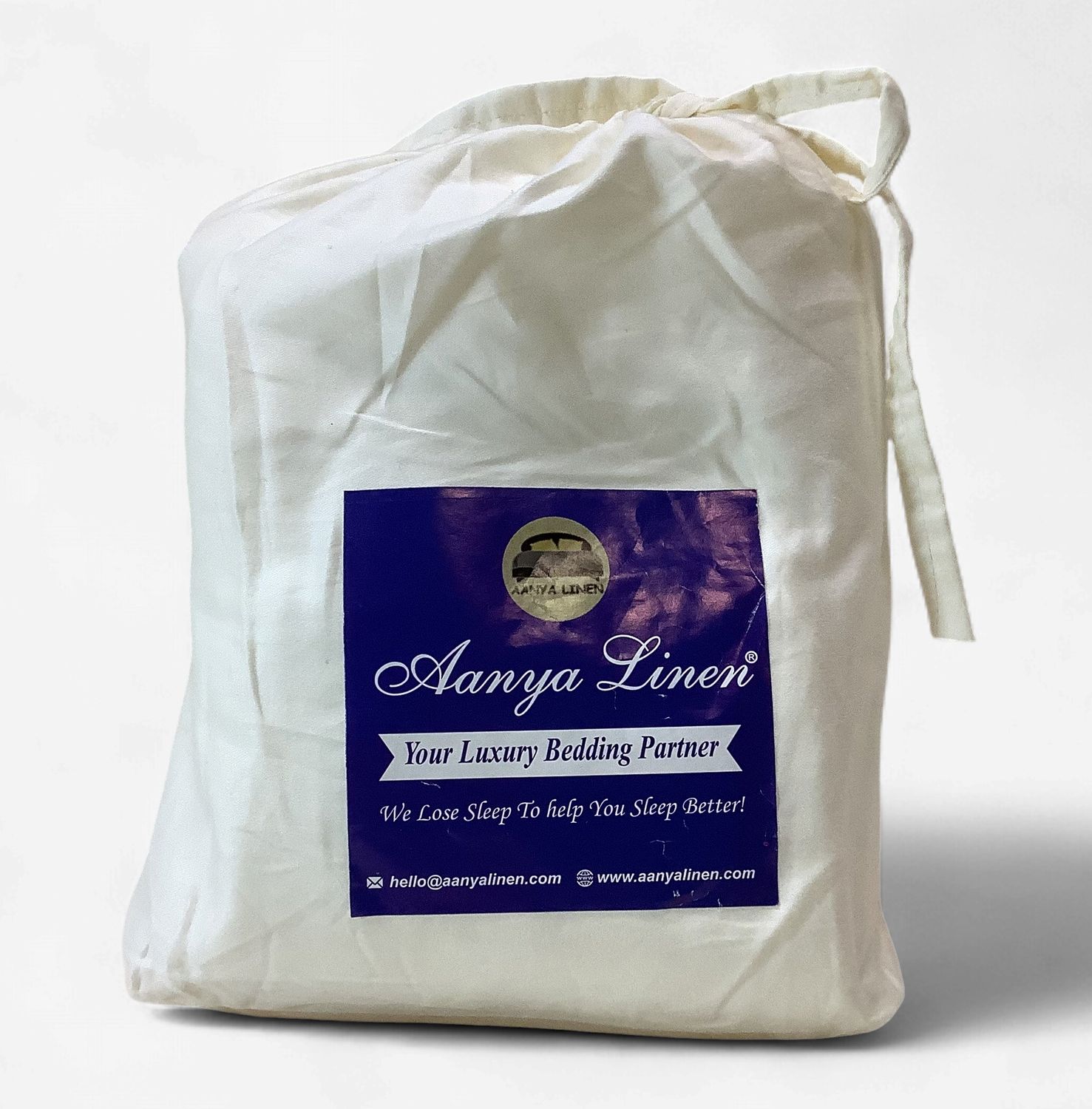 Aanya Linen Bliss Flat Sheet, King, Solid Sateen Ivory - RS5714