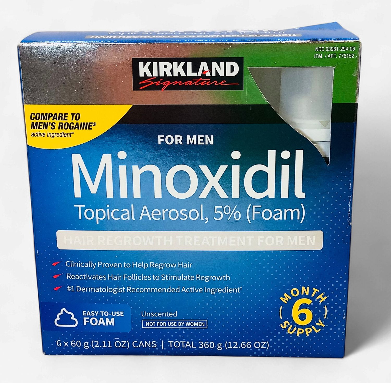 Kirkland Minoxidil Topical Aerosol Hair Regrowth Treatment for Men - RS5719