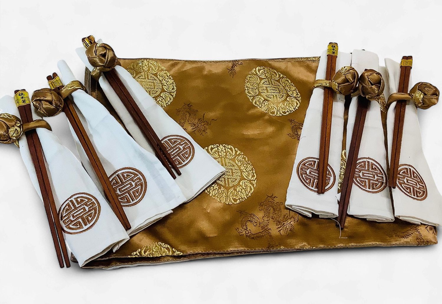 Asian Placemats, Chopsticks &amp; Napkins, Shiny Gold (Set of 6) - RS5722