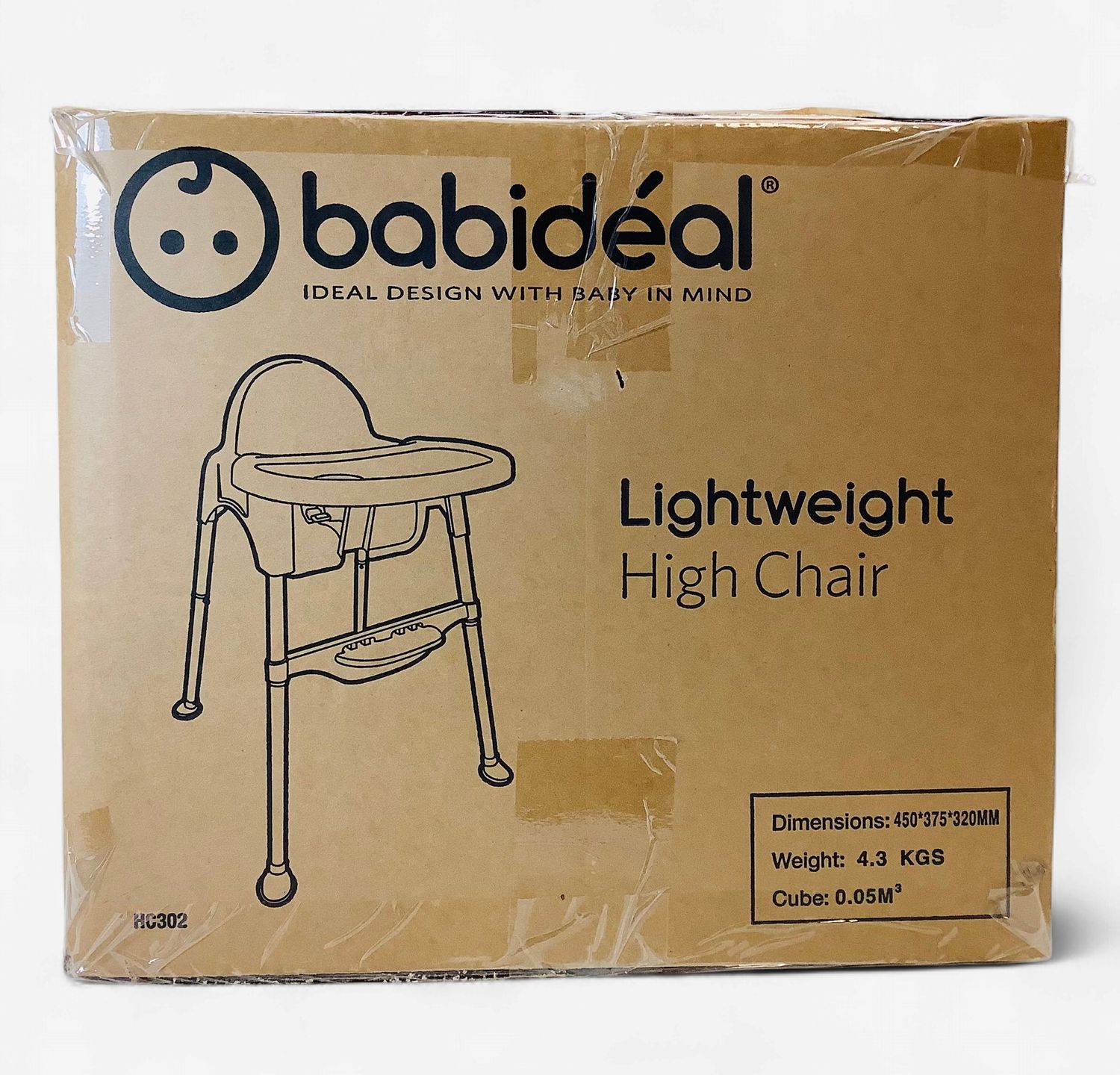 Babideal Lightweight Baby High Chair w/Tray &amp; Harness, Optic White - RS5716