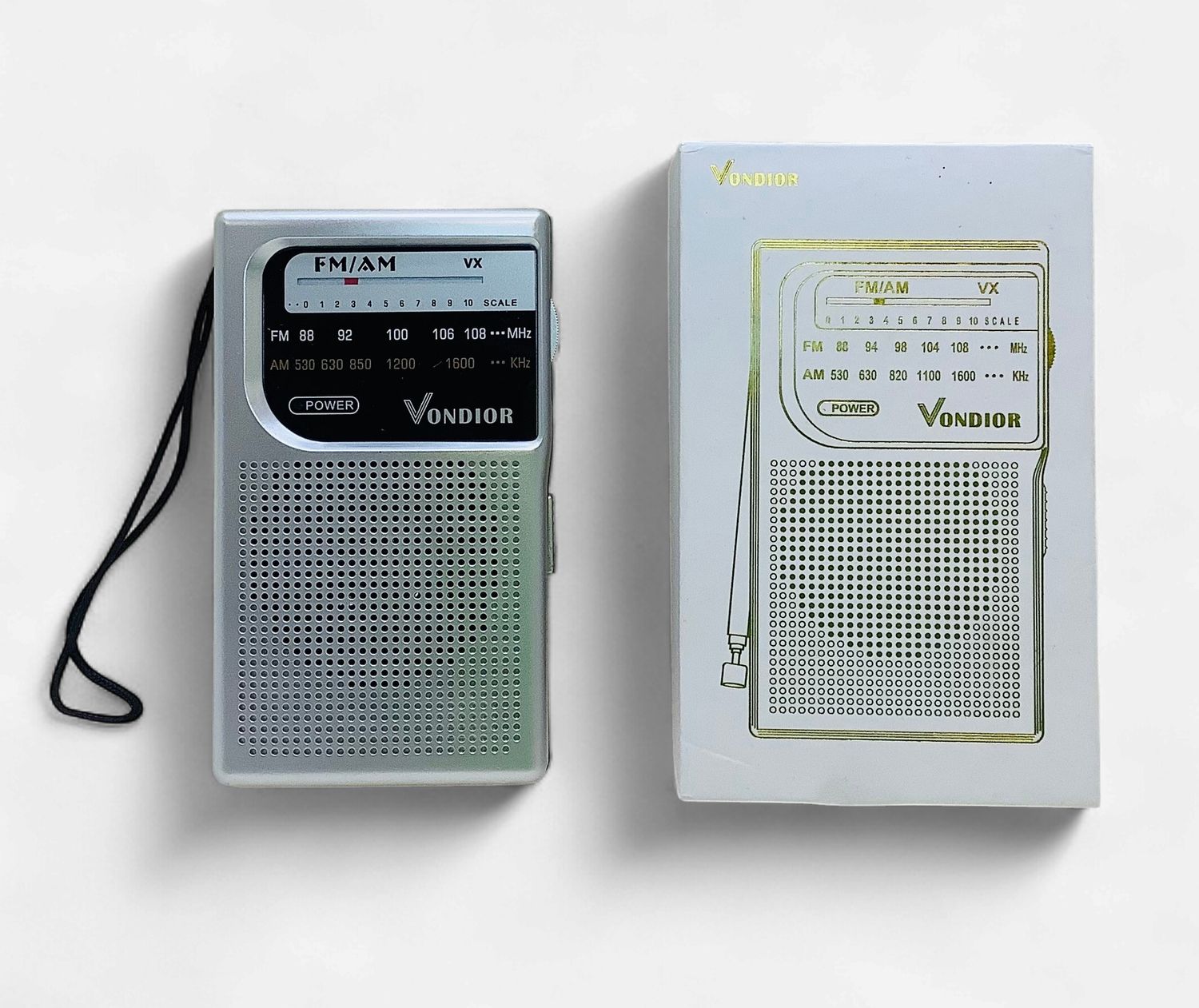 Vondior NOAA Weather Radio - Emergency AM/FM Battery Operated Portable Radio, Silver - RS5747