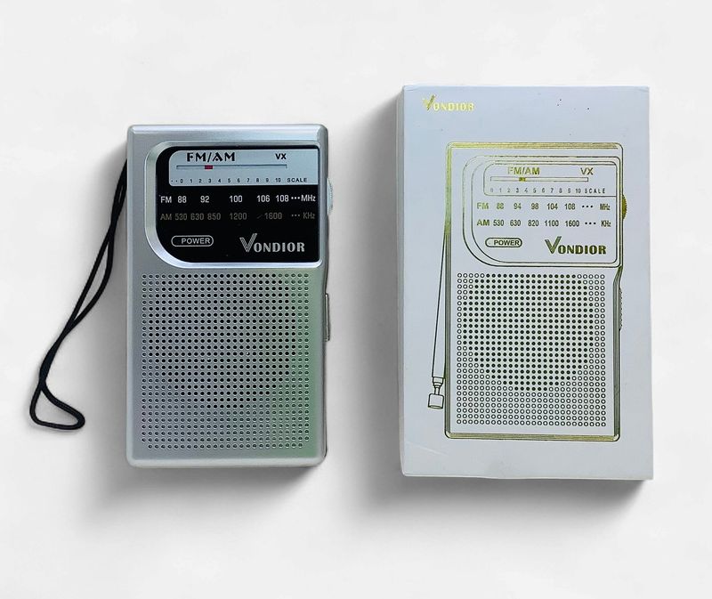Vondior NOAA Weather Radio - Emergency AM/FM Battery Operated Portable Radio, Silver - RS5747