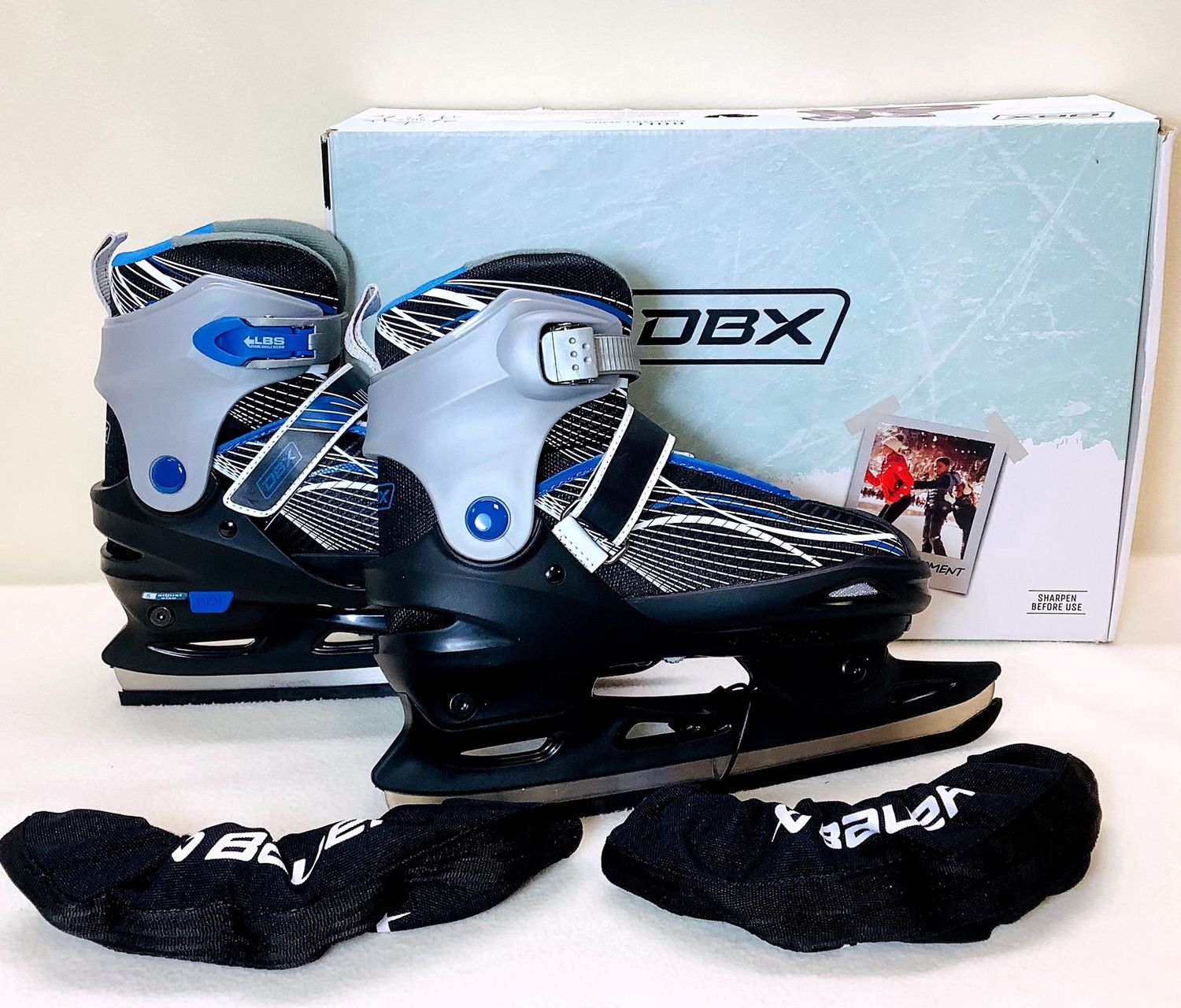 DBX Boys Adjustable Ice Skates, Size Large (Boy's shoe size 5-9) - RS5733