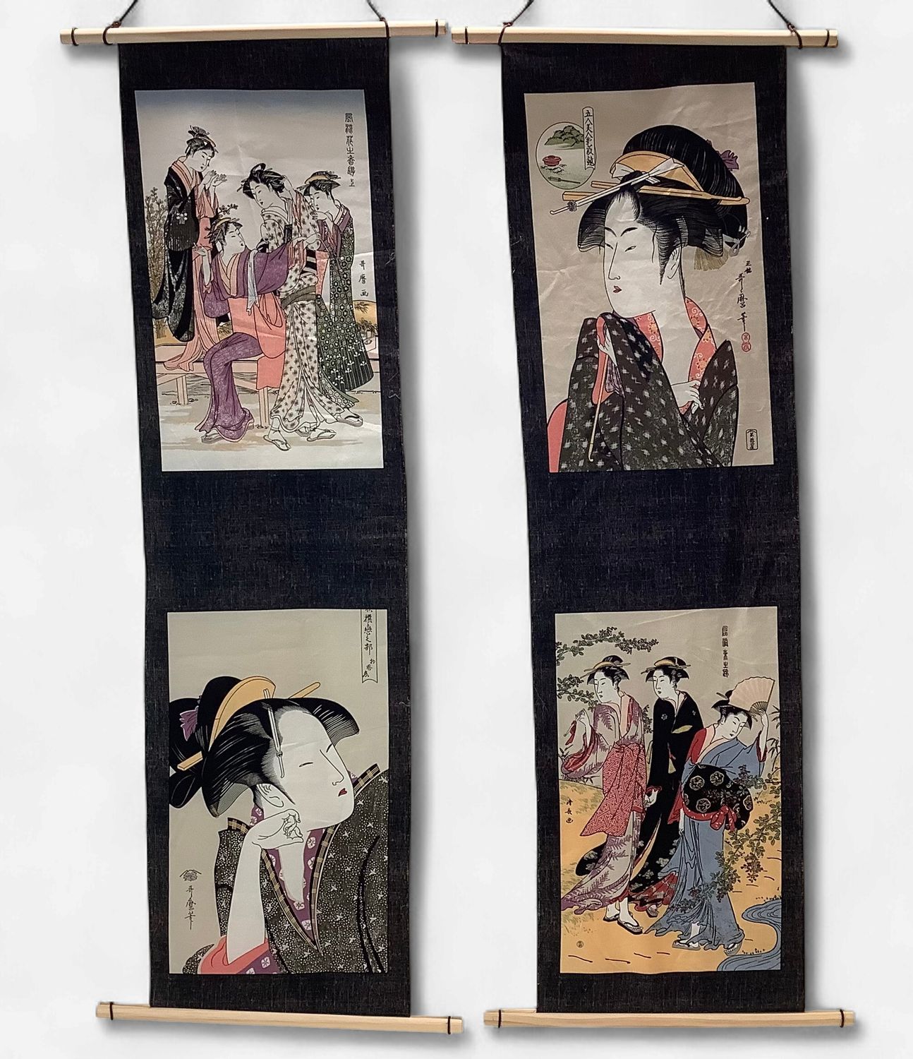 Traditional Japanese Hanging Scrolls, Pair - RS5737