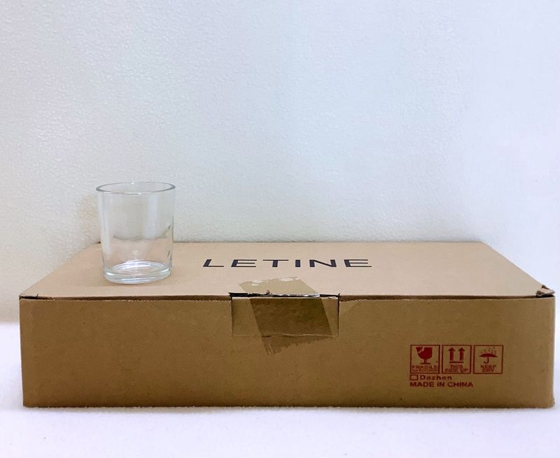 Letine Clear Glass Votive Candle Holders (Set of 18) - RS5749