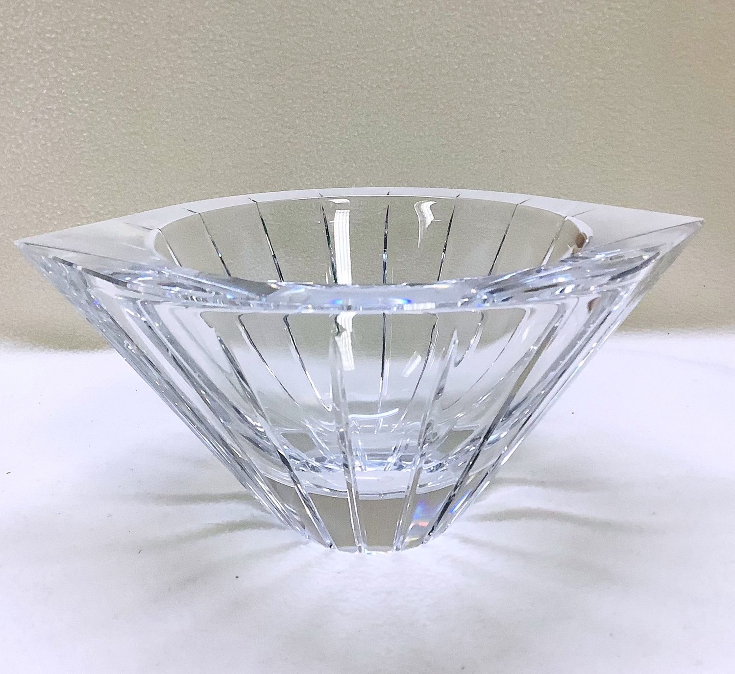 Vintage Orrefors Marin Crystal Art Glass Signed Bowl Designed by Jan Johansson - RS5766