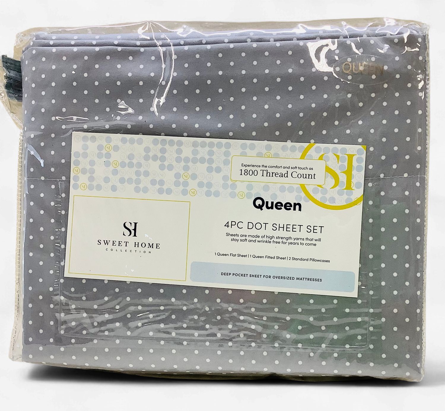 Sweet Home Collection 4-PC Dot Sheet Set, Queen - RS5812
