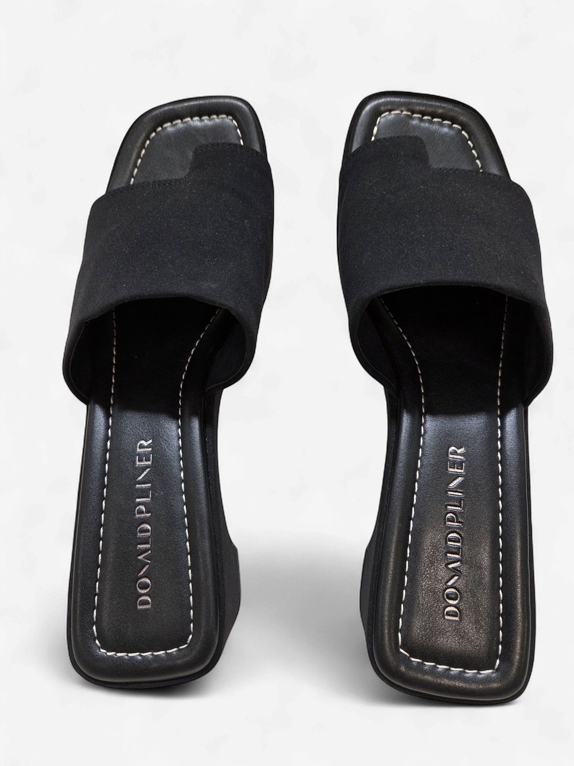 Donald Pliner Rainey Crepe Elastic Slip-On Sandal, Black (Women's Size 9.5) - CL2108